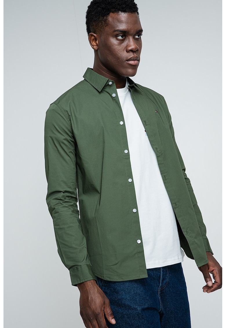Camasa slim fit din amestec de bumbac organic