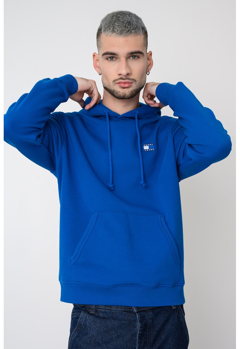 Hanorac regular fit cu buzunar kangaroo - Albastru royal