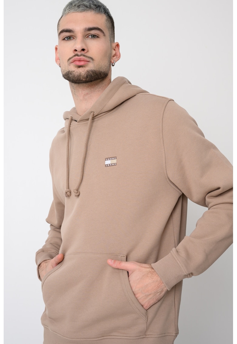 Hanorac regular fit cu buzunar kangaroo - Bej deschis