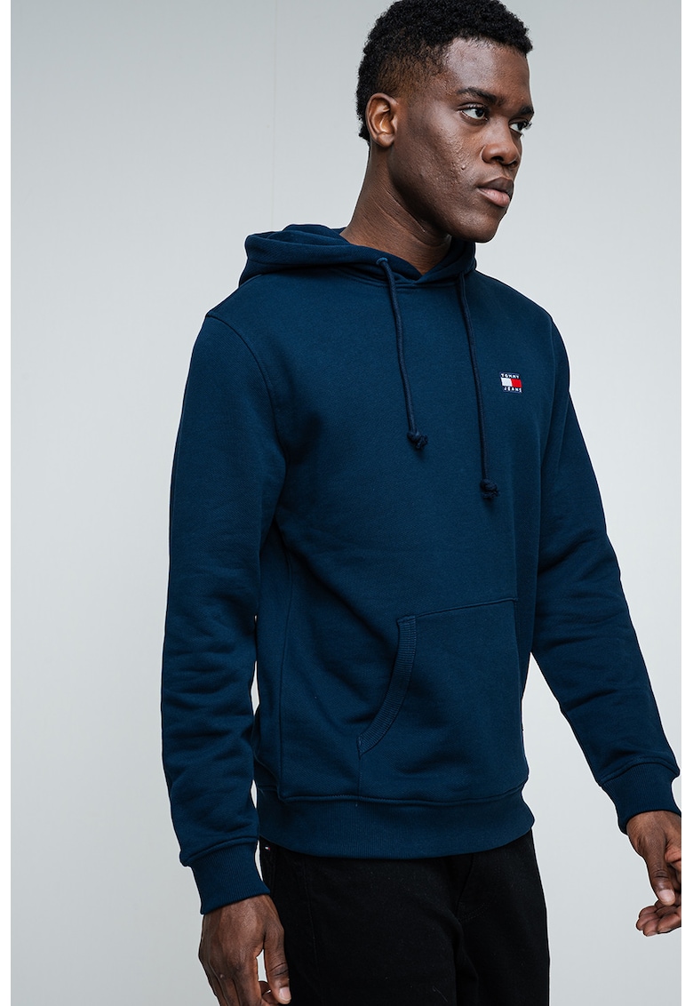 Hanorac regular fit cu buzunar kangaroo - Bleumarin