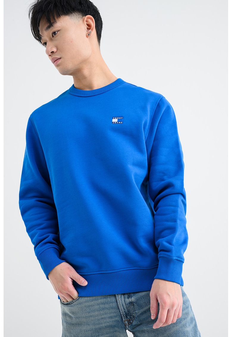 Bluza de trening cu decolteu la baza gatului si logo