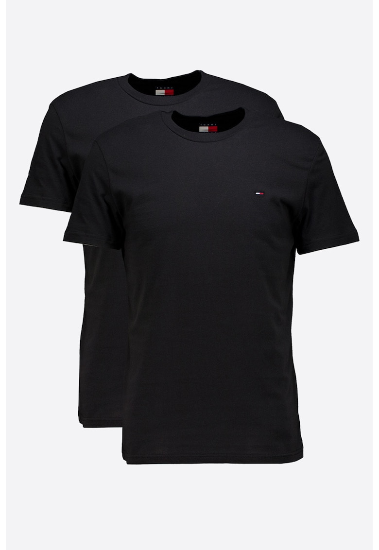 Set de tricouri extra slim fit - 2 piese - Negru/Negru stins