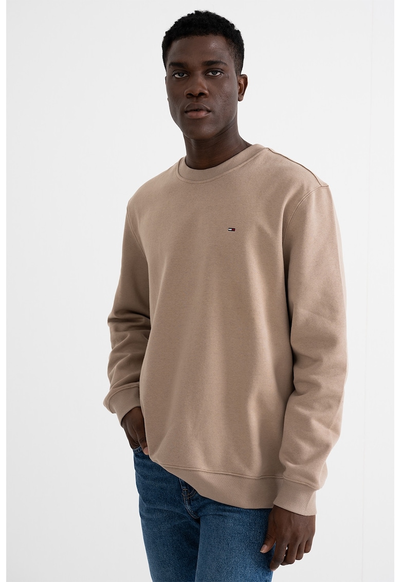 Bluza de trening cu decolteu la baza gatului si logo discret