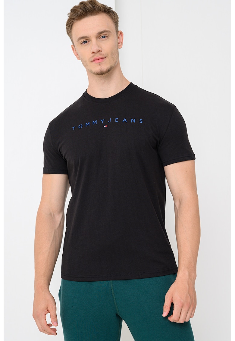 Tricou de bumbac cu logo brodat