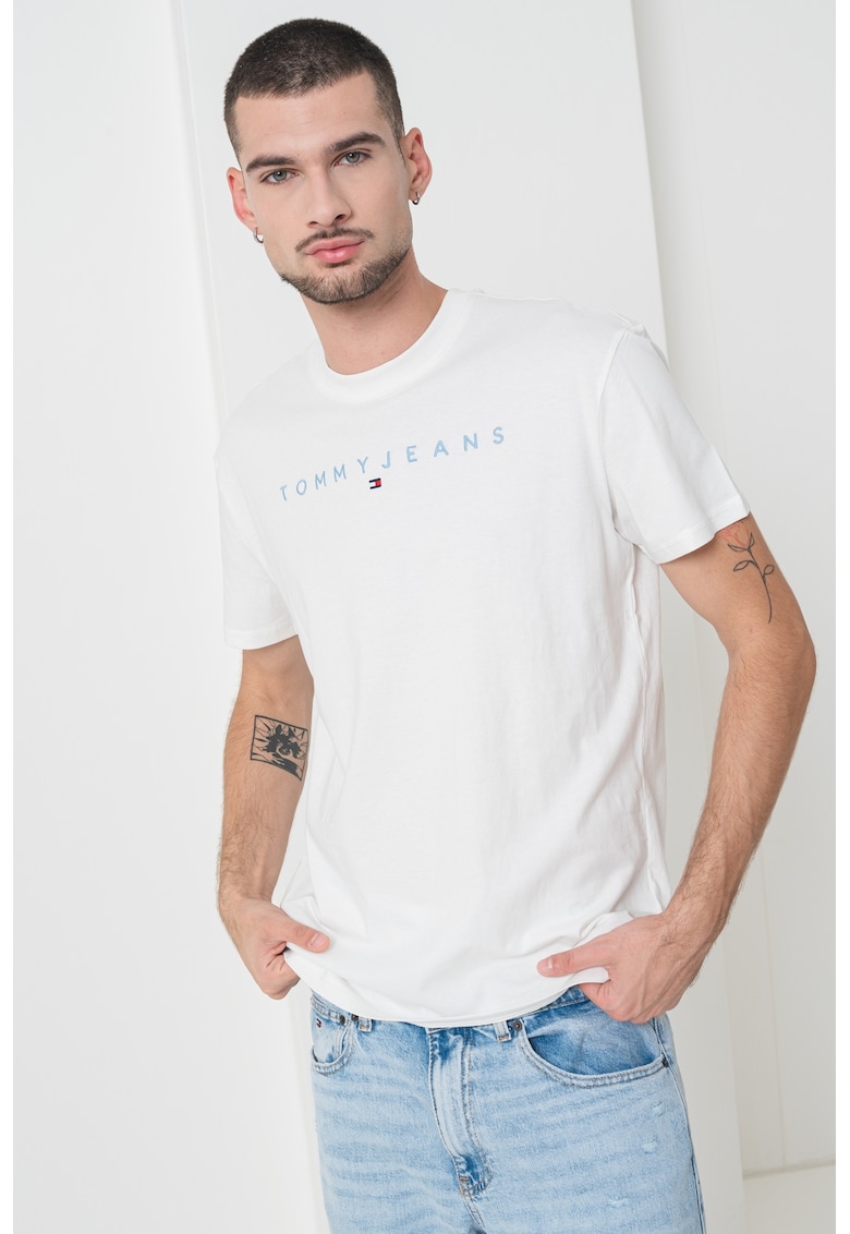 Tricou din bumbac cu logo brodat