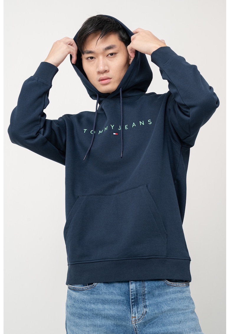 Hanorac din amestec de bumbac cu logo brodat Hanorac din amestec de bumbac cu logo brodat