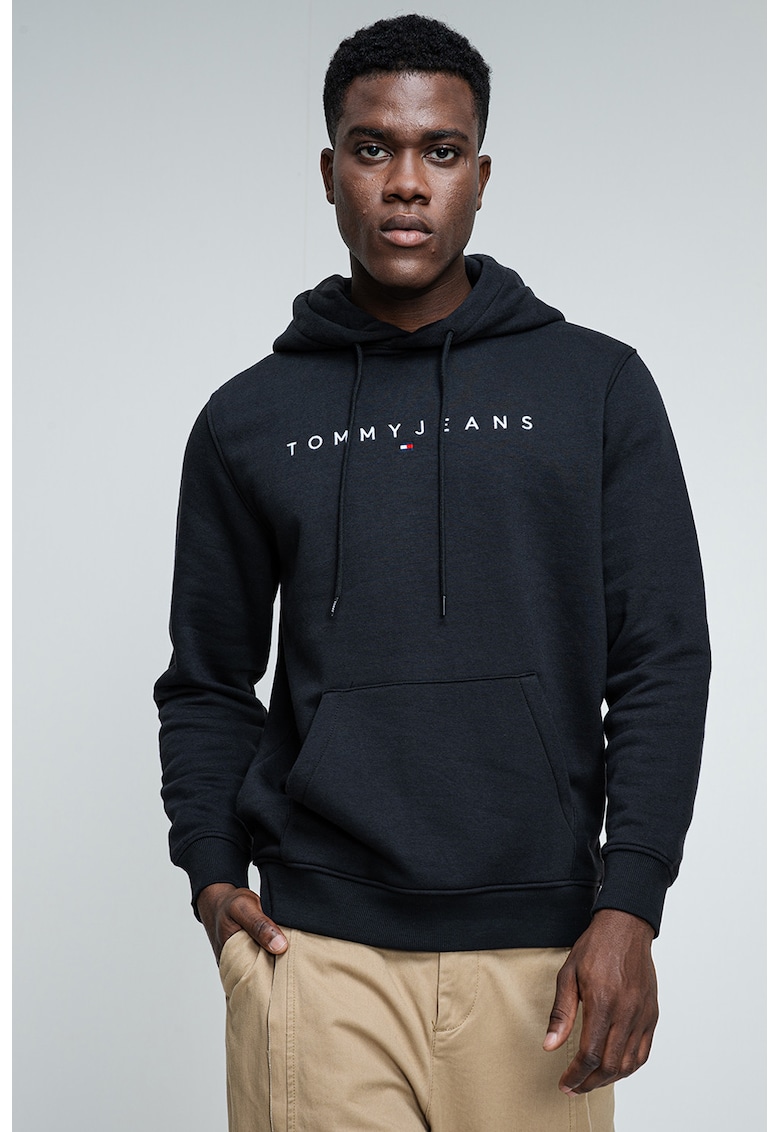 Hanorac din amestec de bumbac cu logo brodat - Negru/Negru stins