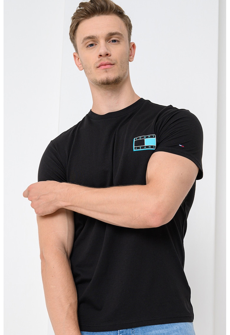 Tricou slim fit de bumbac cu logo Tricou slim fit de bumbac cu logo