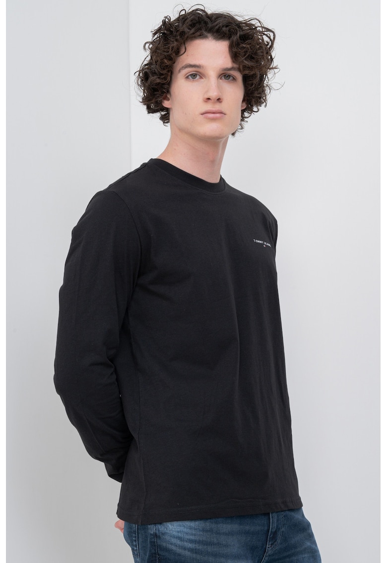 Bluza slim fit cu decolteu la baza gatului