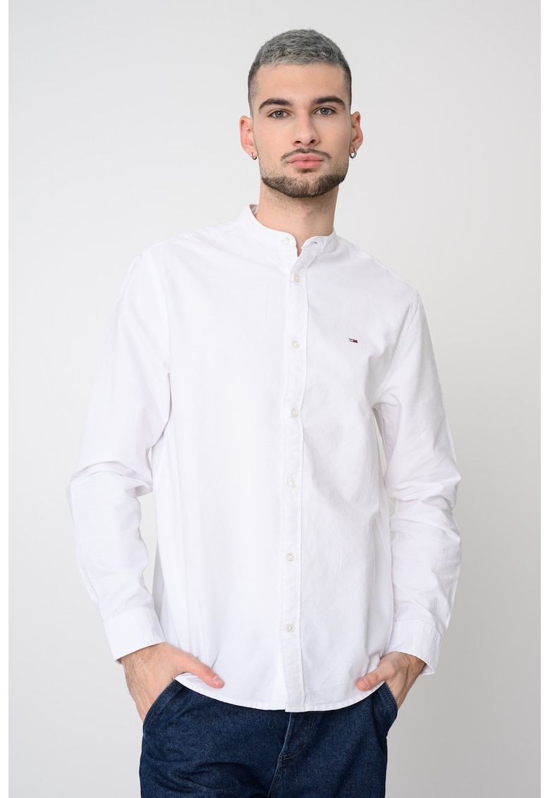 Camasa de bumbac cu logo discret - Alb