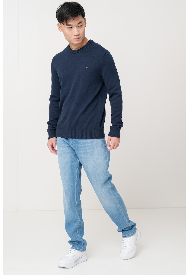 Pulover slim fit din bumbac organic