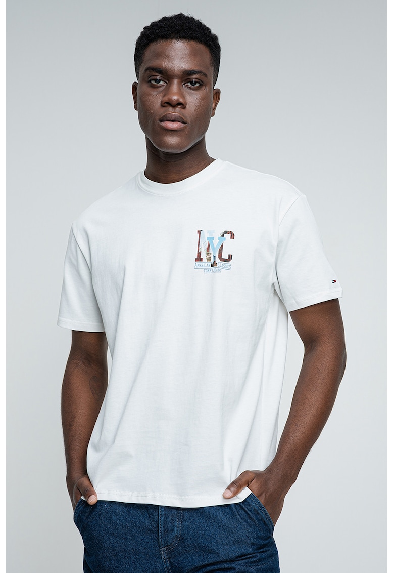 Tricou relaxed fit cu imprimeu pe partea din spate