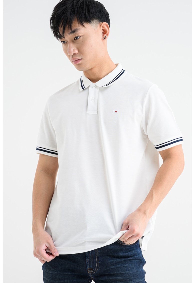 Tricou regular fit cu terminatii contrastante