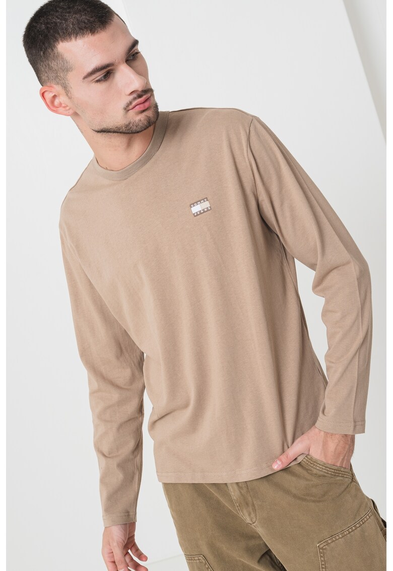 Bluza cu decolteu la baza gatului si detaliu logo