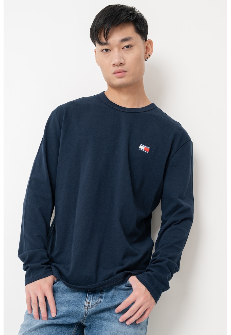 Bluza cu decolteu la baza gatului si detaliu logo