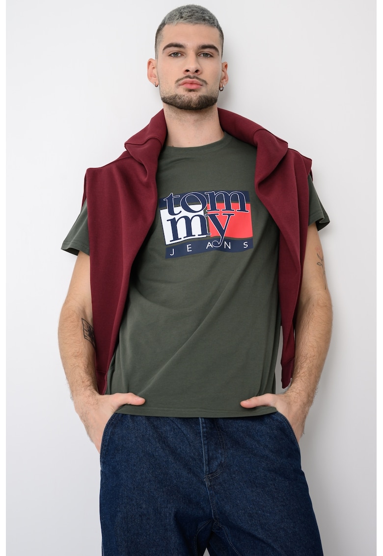 Tricou regular fit cu imprimeu grafic - Verde