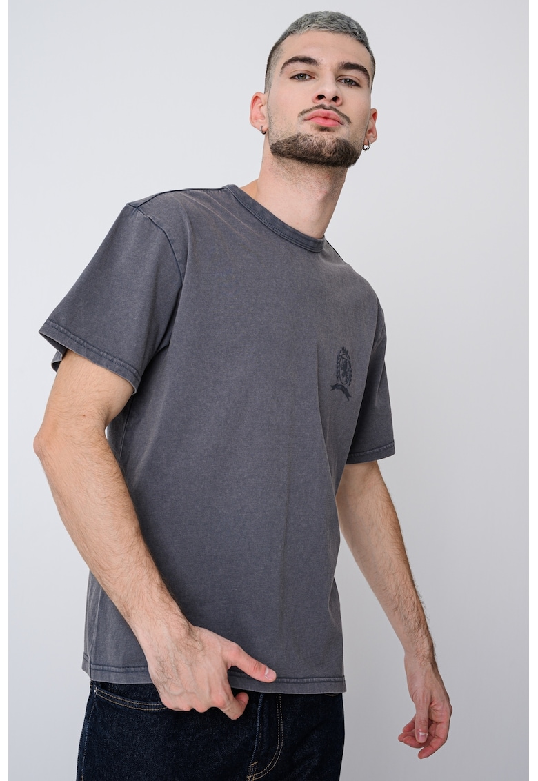 Tricou de bumbac cu aspect decolorat
