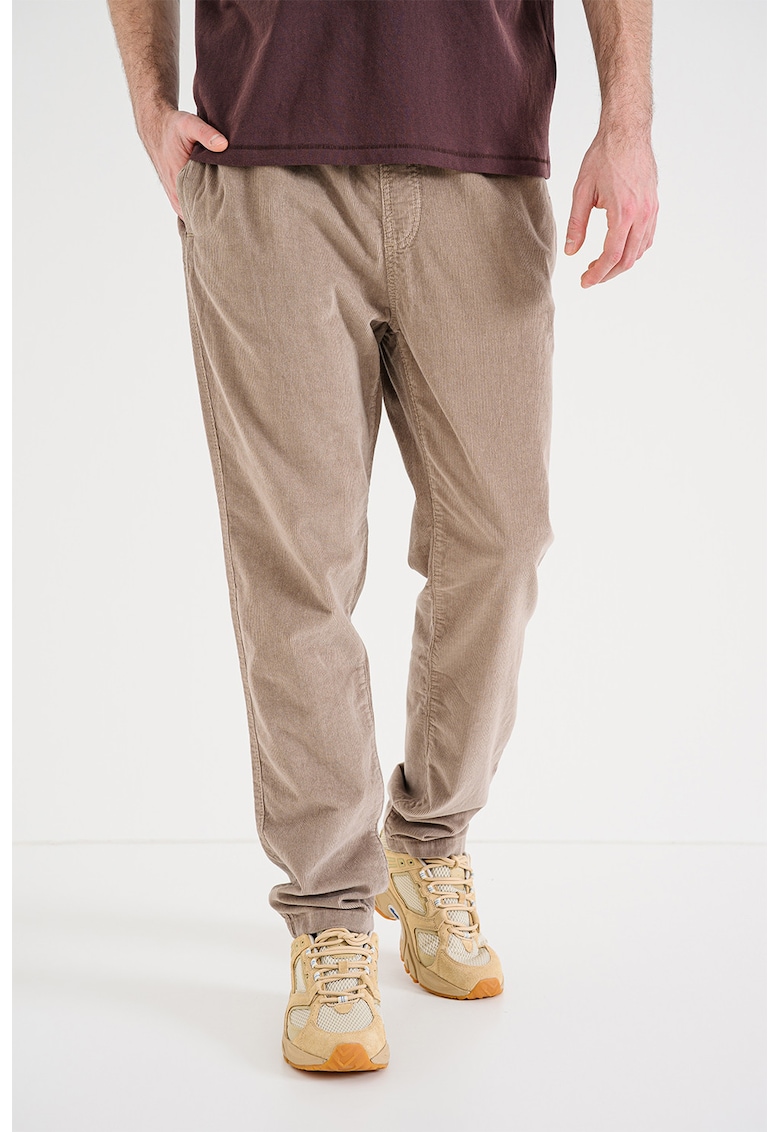 Pantaloni relaxed fit cu snur de ajustare in talie - Maro deschis