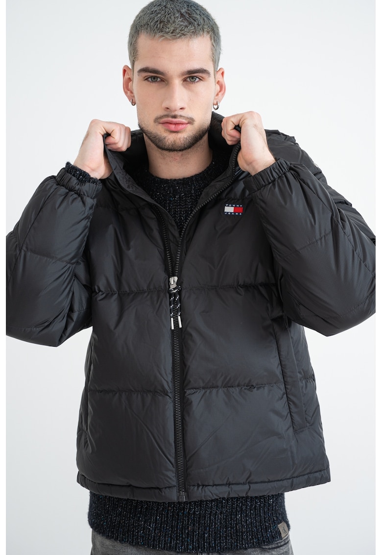 Geaca regular fit cu logo - Negru