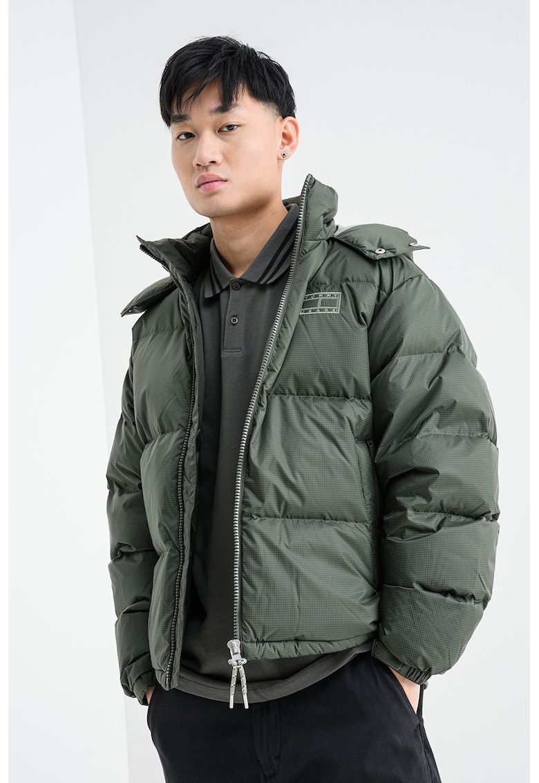 Geaca regular fit cu logo - Kaki inchis