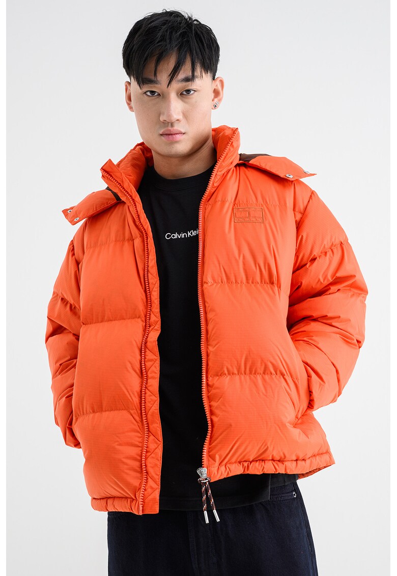 Geaca regular fit cu logo - Portocaliu mandarina