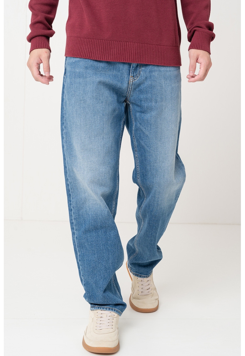 Blugi relaxed fit - Albastru melange