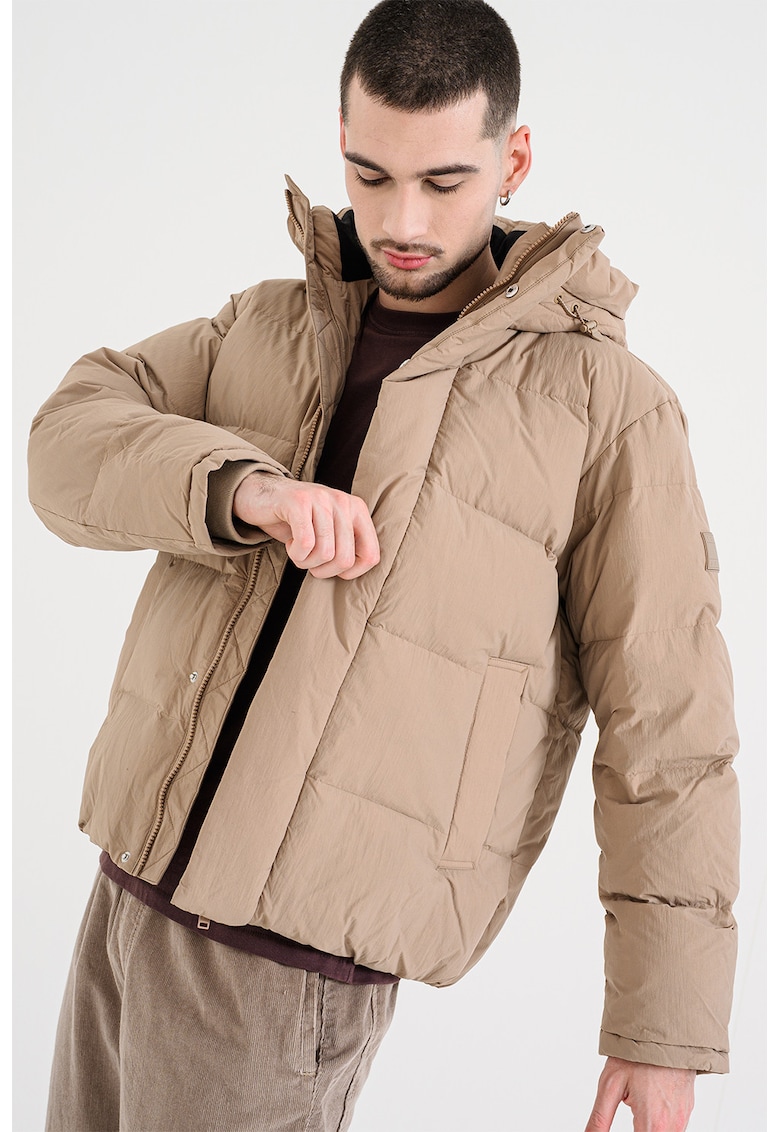 Geaca lejera cu gluga - Maro taupe deschis