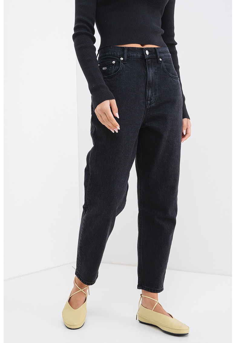 Blugi mom fit cu talie inalta Blugi mom fit cu talie inalta