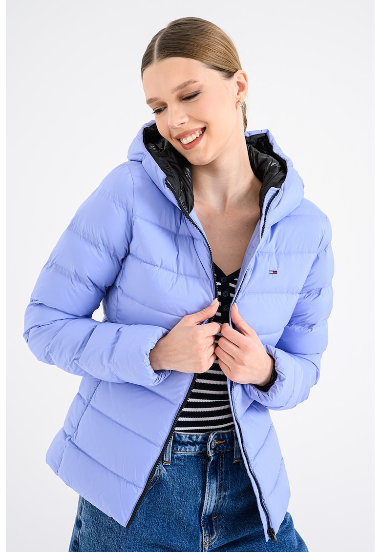 Geaca slim fit cu gluga