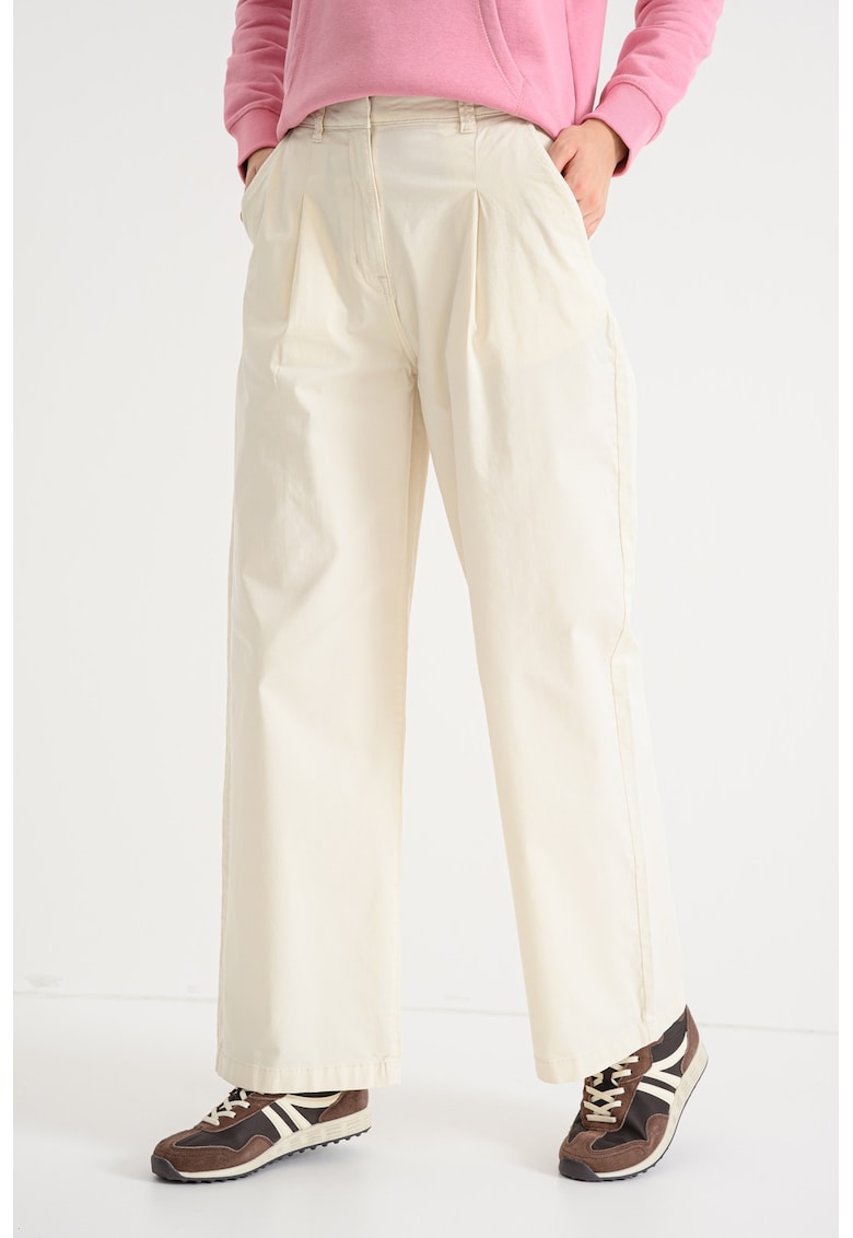 Pantaloni din amestec de lyocell cu pliuri in partea din fata