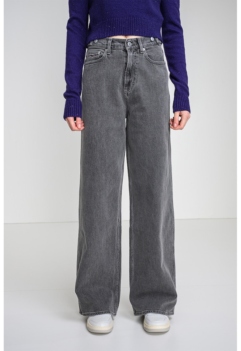 Blugi cu talie inalta Claire - Gri deschis