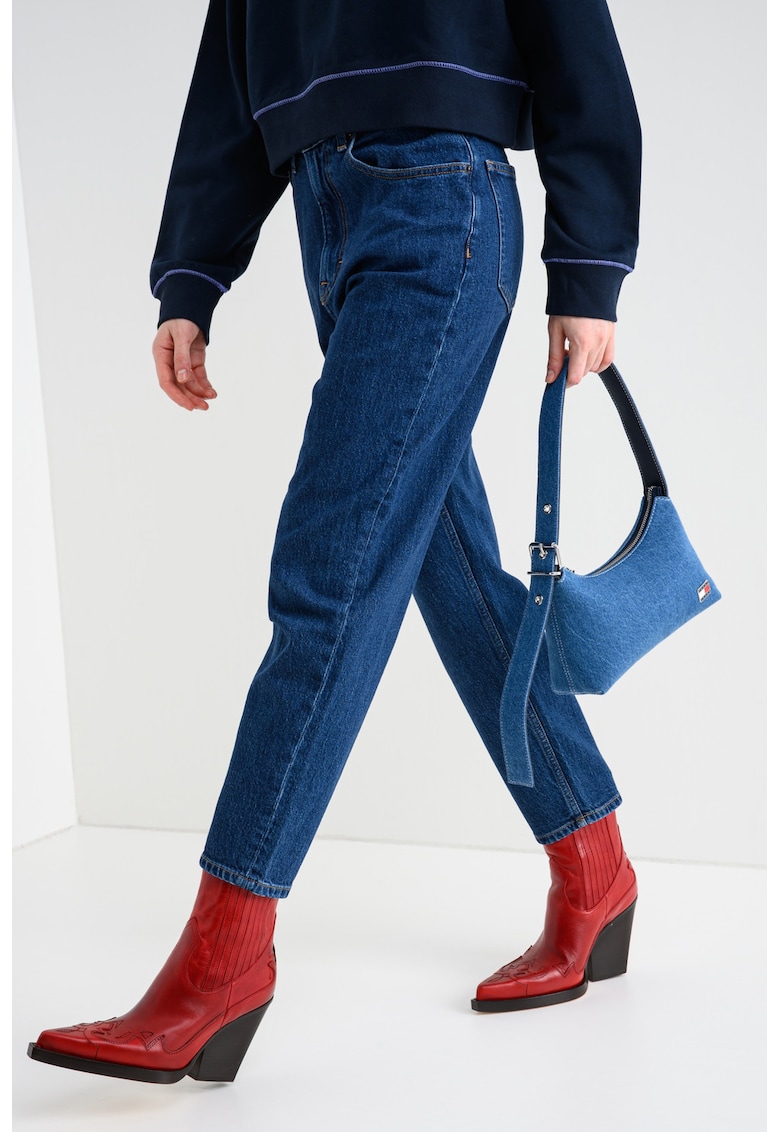 Blugi ampli cu talie inalta