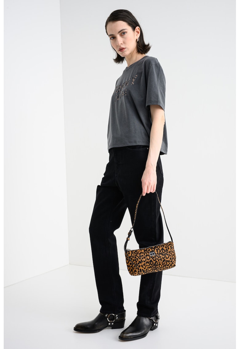 Tricou cu decolteu la baza gatului si logo