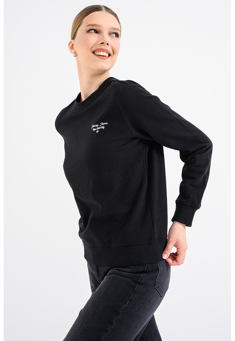 Bluza de trening din bumbac cu decolteu la baza gatului