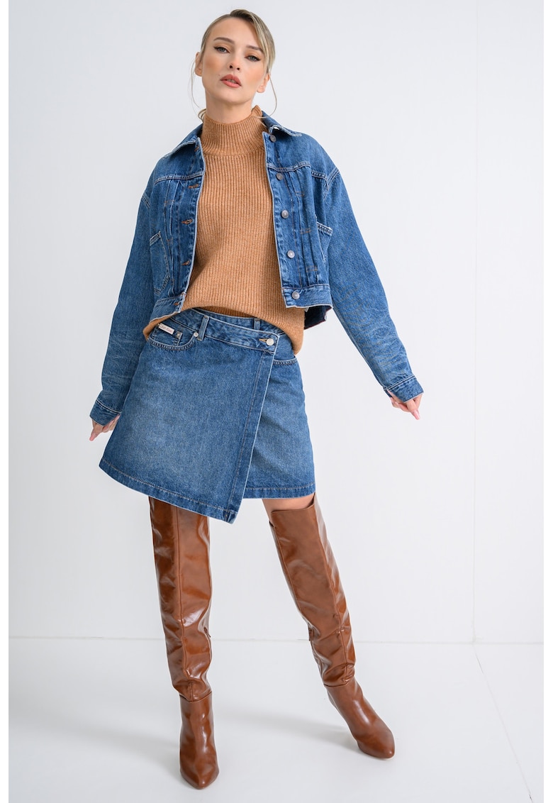 Jacheta din denim cu nasturi