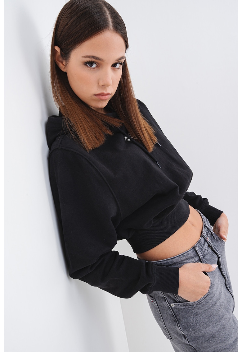 Hanorac crop cu logo Essential