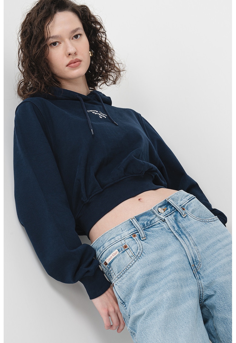 Hanorac crop cu logo Essential