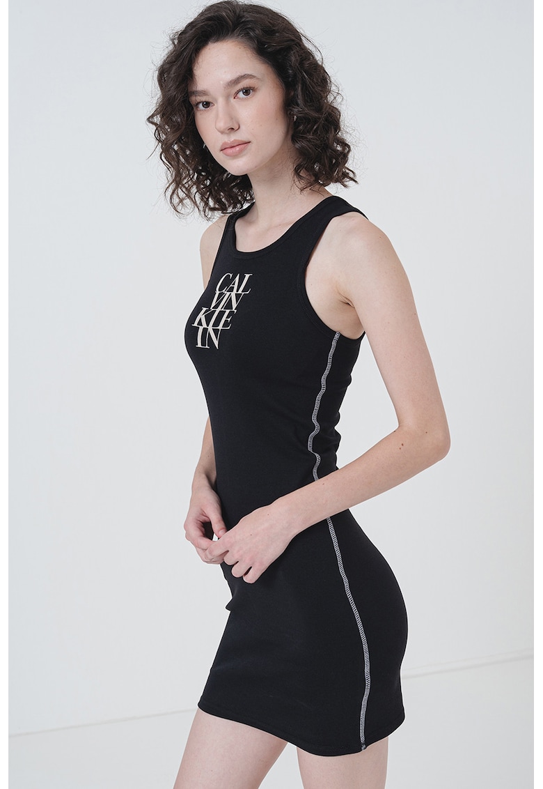 Rochie slim fit cu cusaturi contrastante