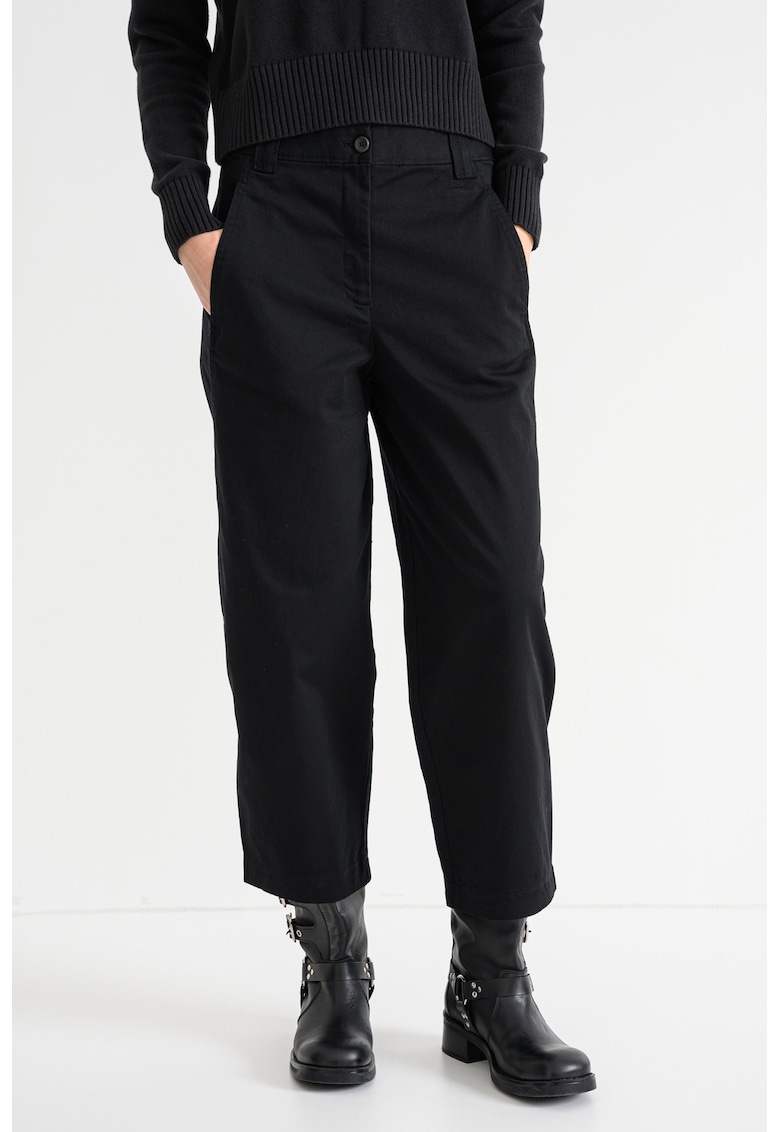 Pantaloni drepti cu talie inalta