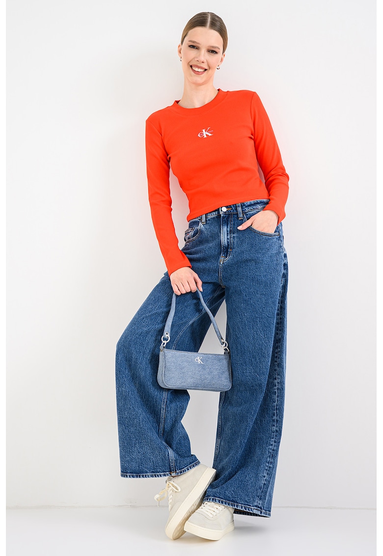 Bluza din amestec de bumbac cu imprimeu logo Bluza din amestec de bumbac cu imprimeu logo