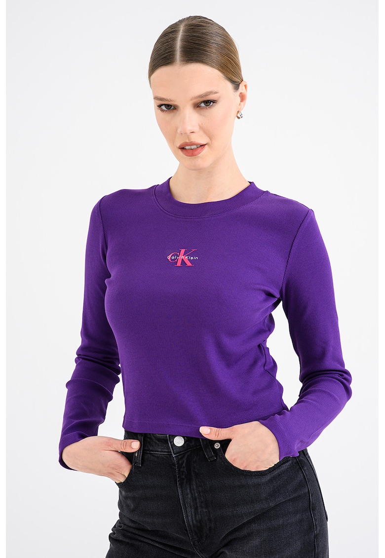 Bluza din amestec de bumbac cu imprimeu logo Bluza din amestec de bumbac cu imprimeu logo