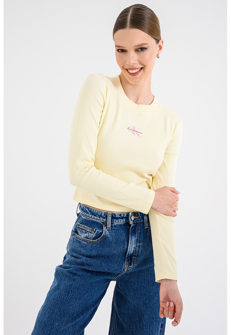 Bluza din amestec de bumbac cu imprimeu logo Bluza din amestec de bumbac cu imprimeu logo