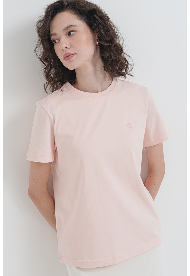 Tricou din bumbac cu logo brodat