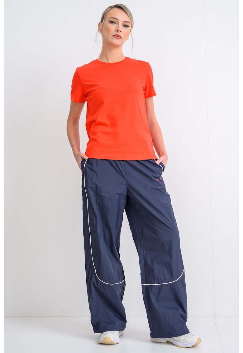 Tricou din bumbac cu logo brodat - Rosu