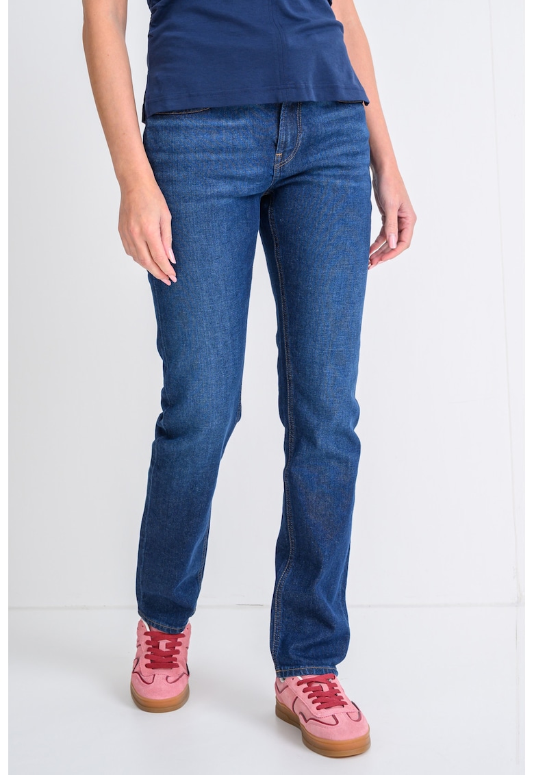 Blugi slim fit cu talie medie - Albastru inchis