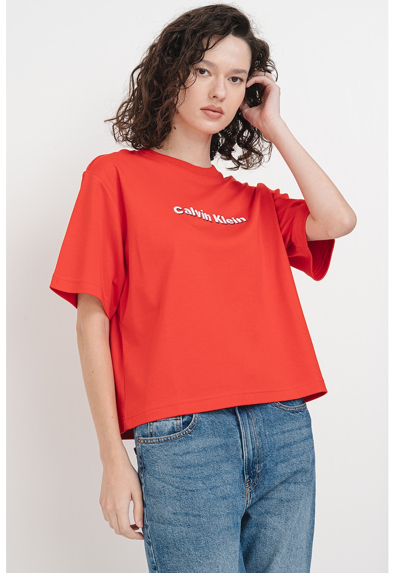 Tricou din bumbac cu broderie