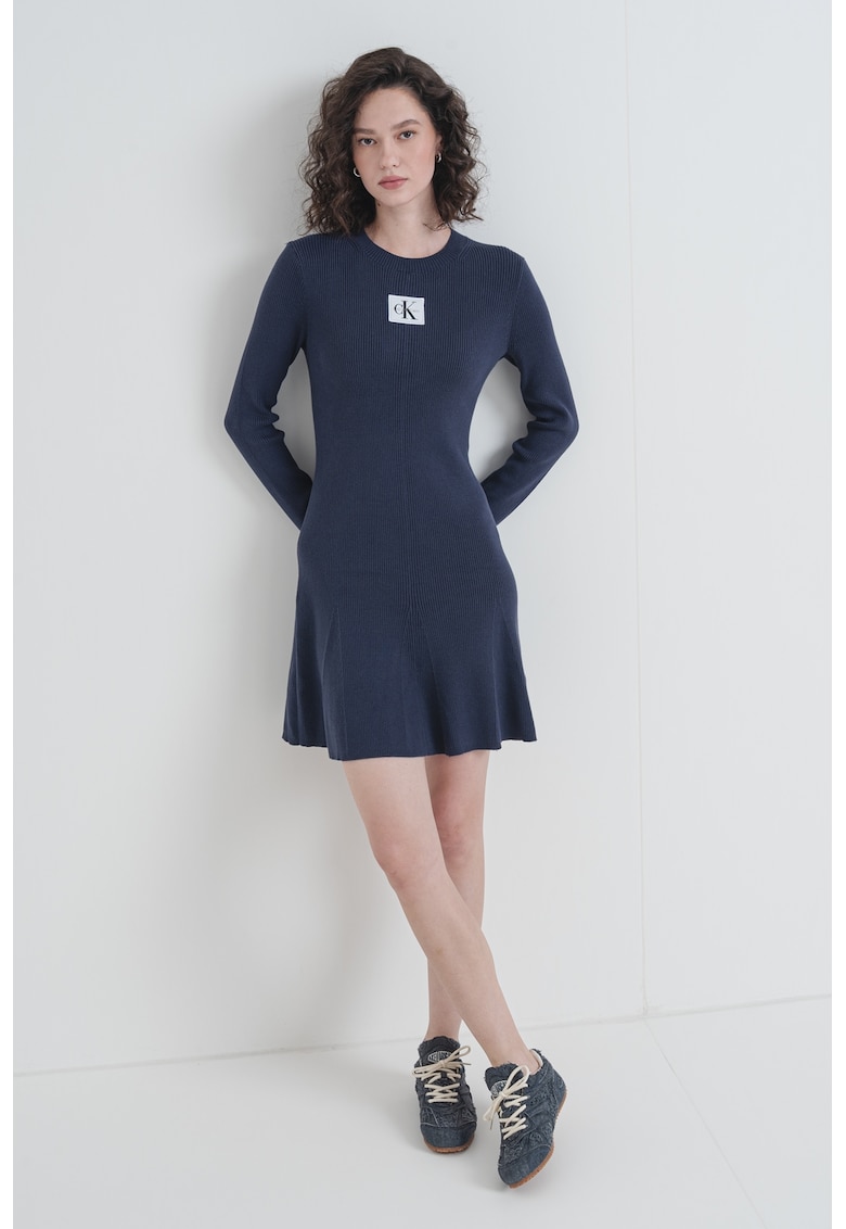 Rochie striata cu logo