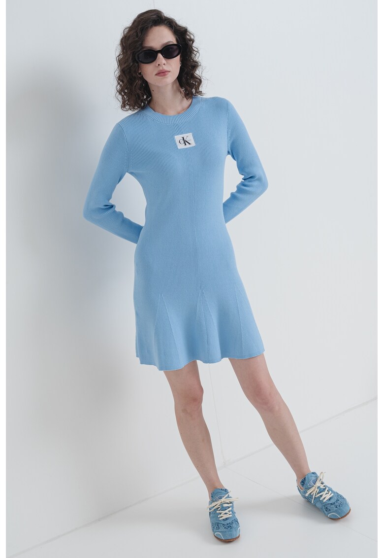 Rochie striata cu logo