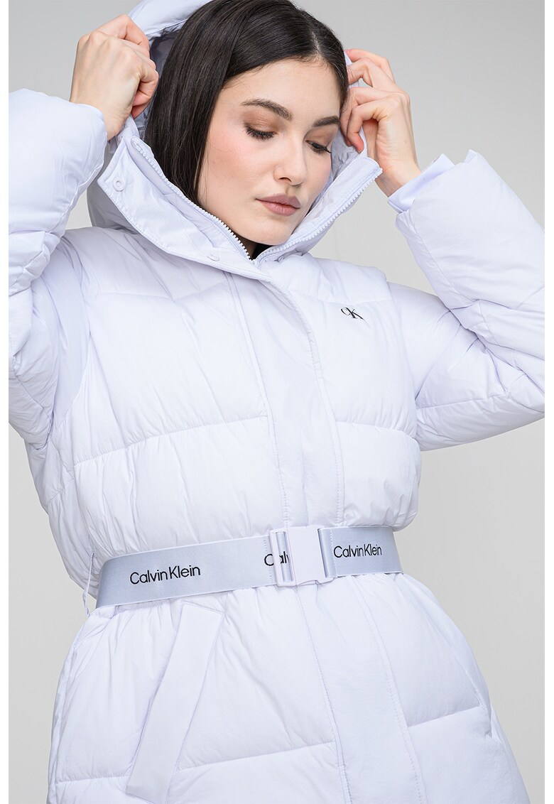 Geaca cu o curea cu logo - Lila