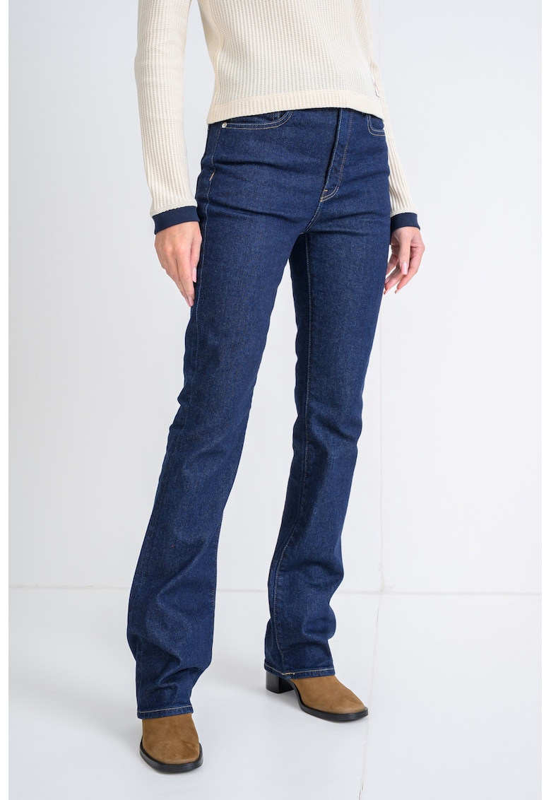 Blugi cu croiala bootcut si talie medie